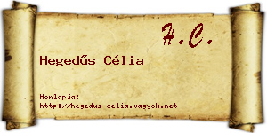 Hegedűs Célia névjegykártya
